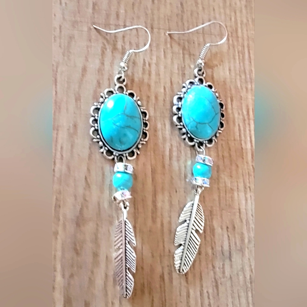 ONE OF A KIND Real turquoise earrings